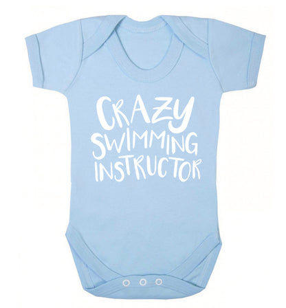 Crazy swimming instructor Baby Vest pale blue 18-24 months