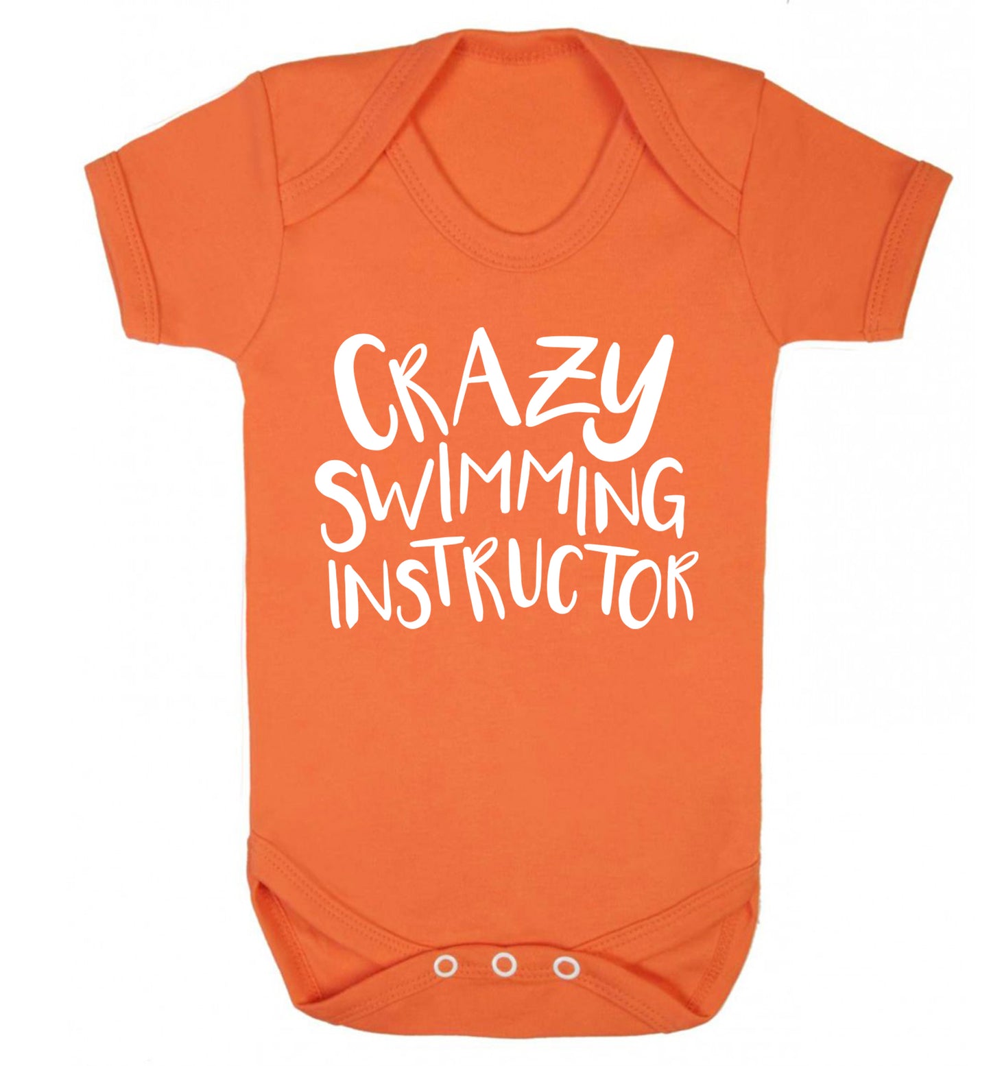 Crazy swimming instructor Baby Vest orange 18-24 months