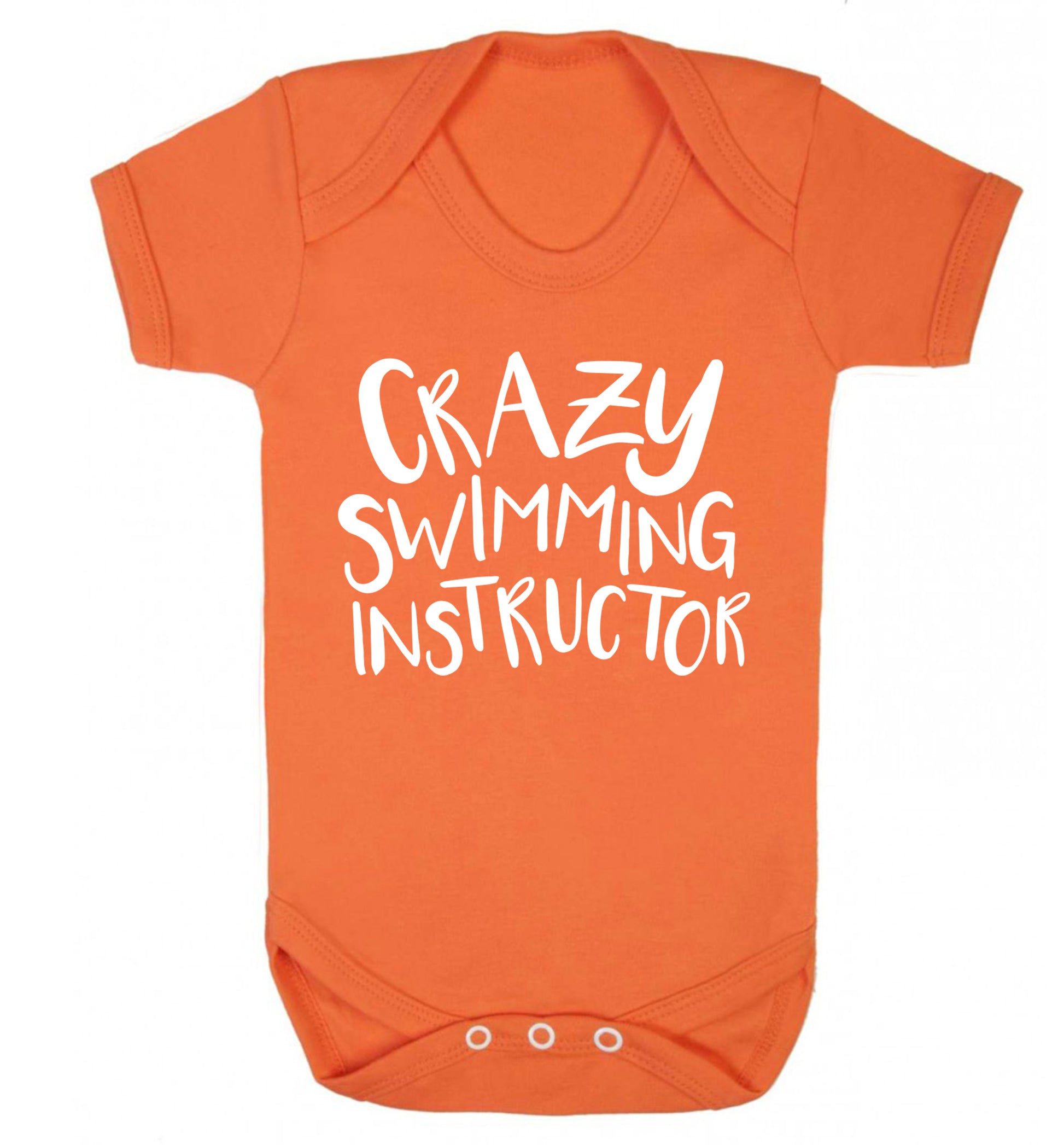 Crazy swimming instructor Baby Vest orange 18-24 months