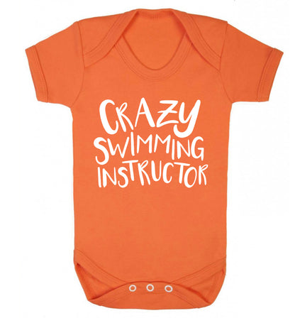 Crazy swimming instructor Baby Vest orange 18-24 months