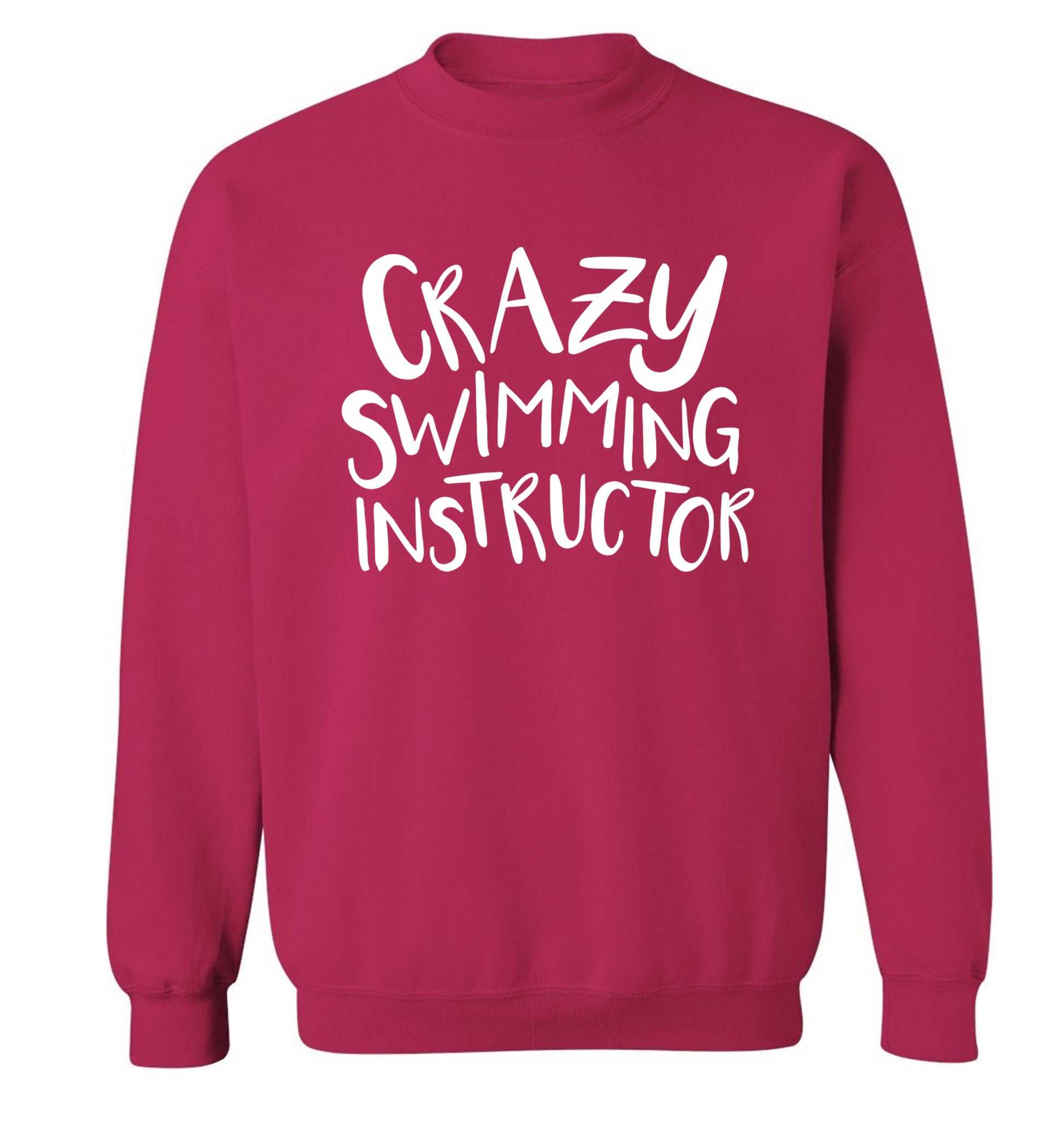 Crazy swimming instructor Adult's unisex pink Sweater 2XL
