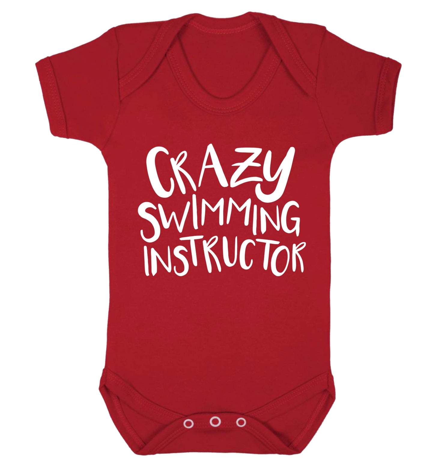 Crazy swimming instructor Baby Vest red 18-24 months