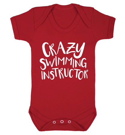 Crazy swimming instructor Baby Vest red 18-24 months