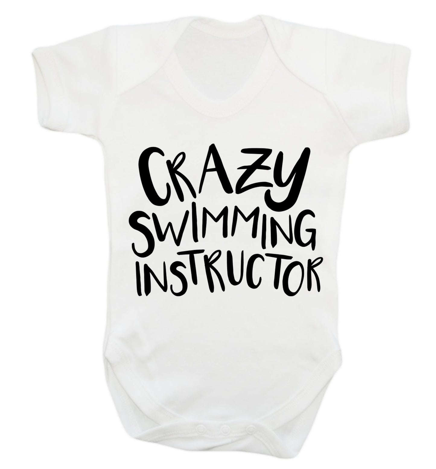 Crazy swimming instructor Baby Vest white 18-24 months