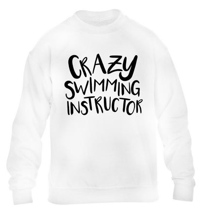 Crazy swimming instructor children's white sweater 12-13 Years