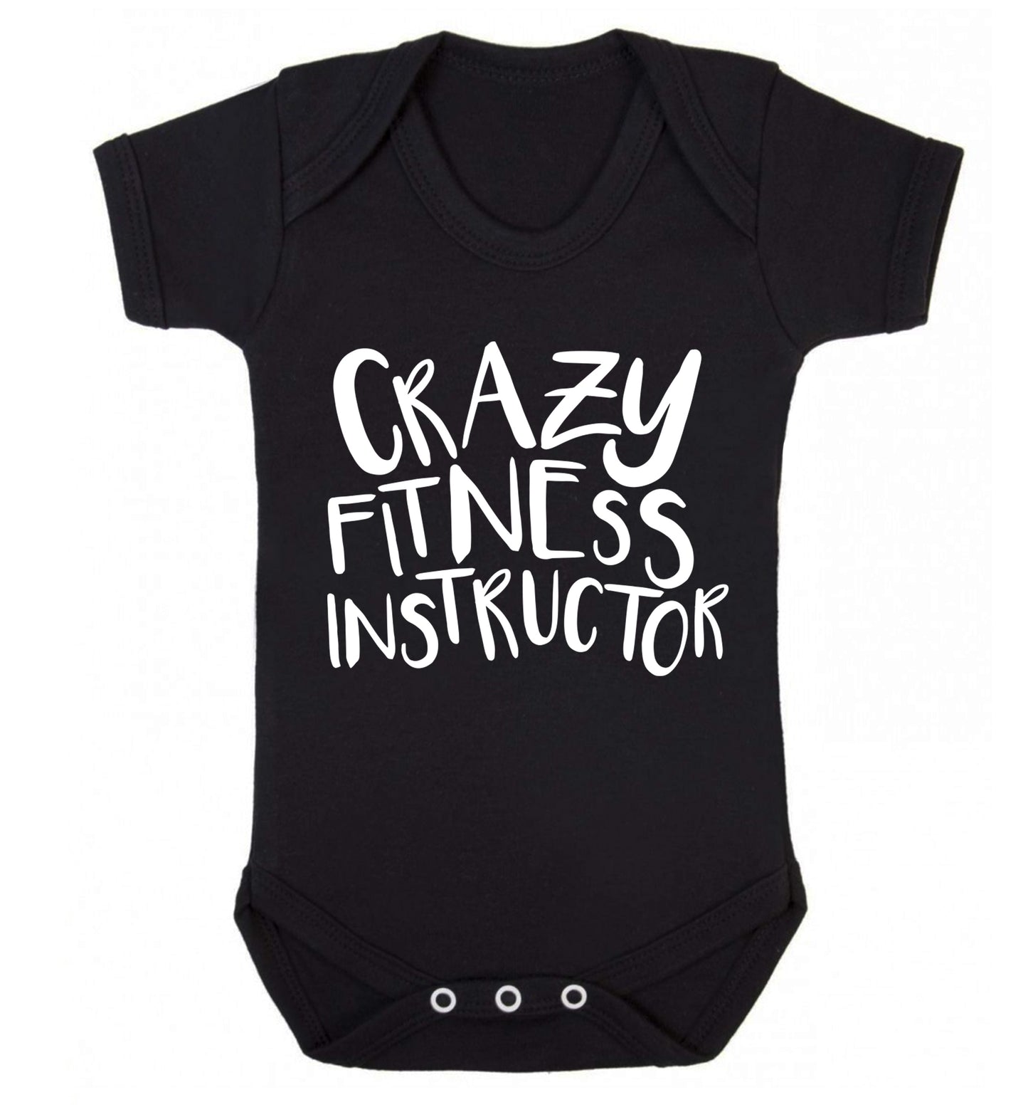 Crazy fitness instructor Baby Vest black 18-24 months