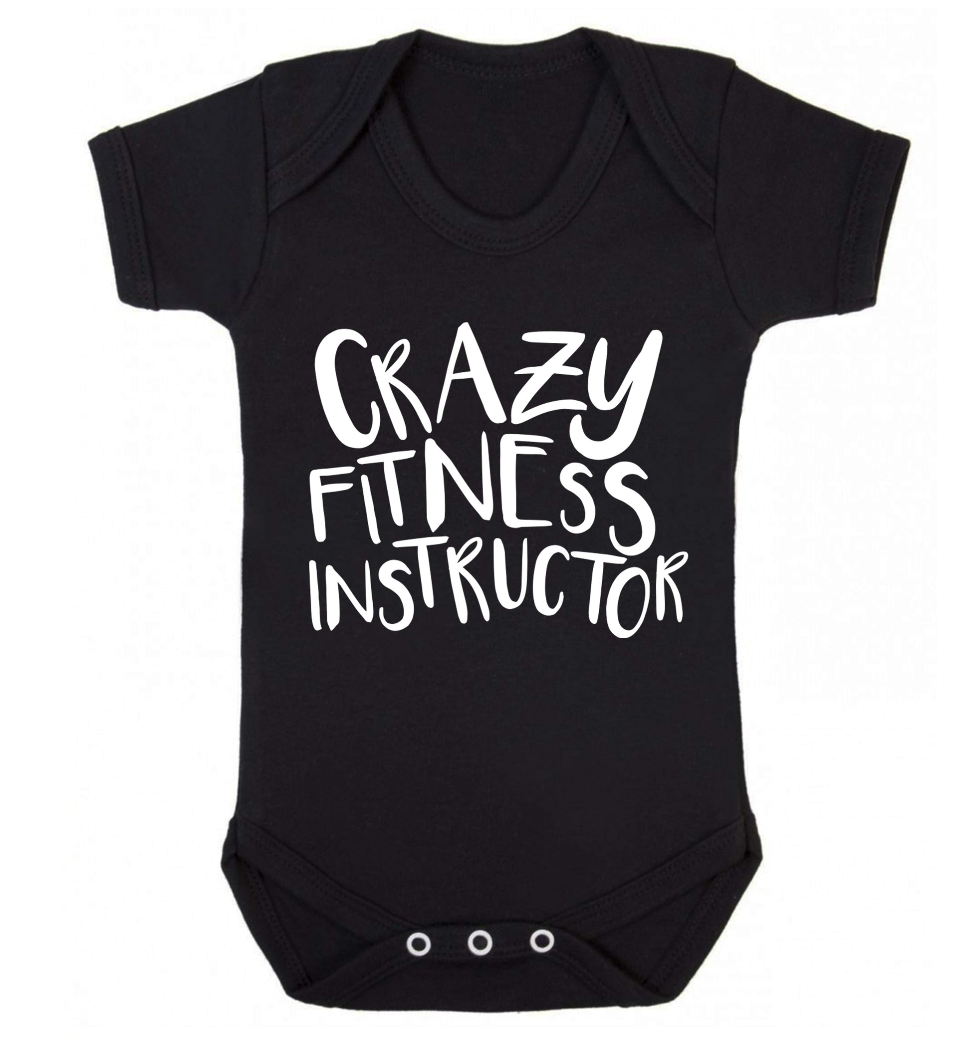 Crazy fitness instructor Baby Vest black 18-24 months