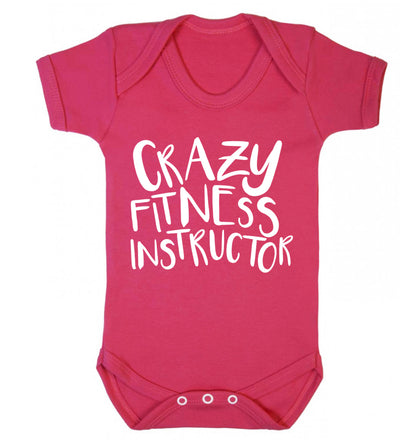 Crazy fitness instructor Baby Vest dark pink 18-24 months
