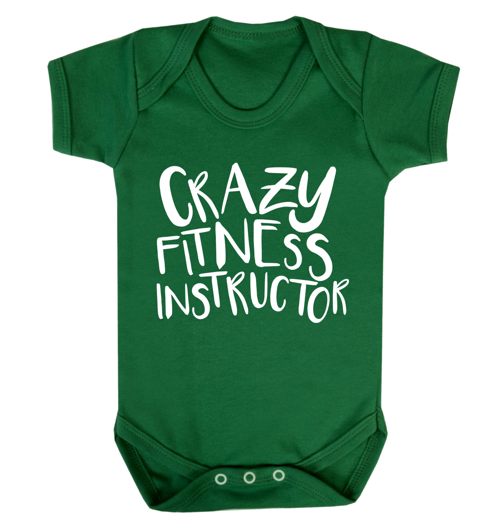 Crazy fitness instructor Baby Vest green 18-24 months