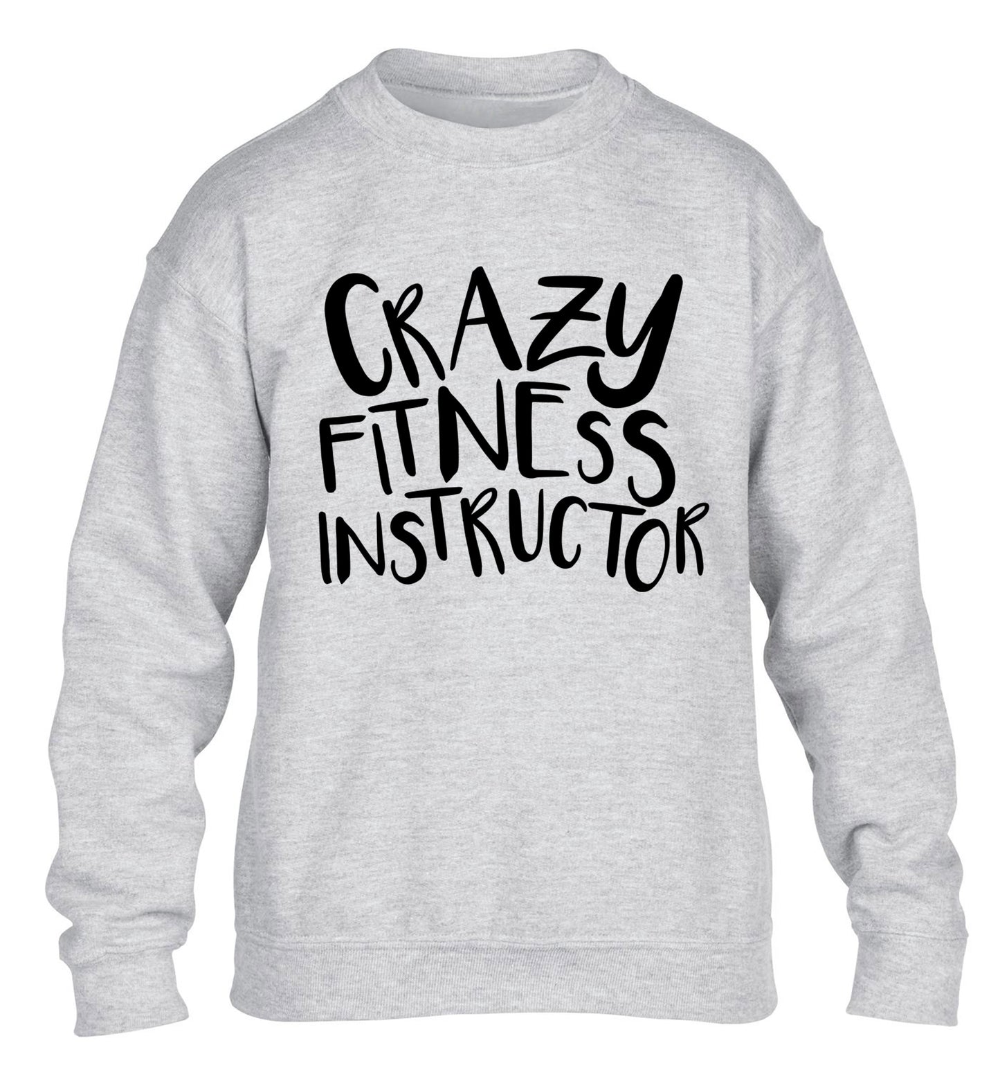 Crazy fitness instructor children's grey sweater 12-13 Years
