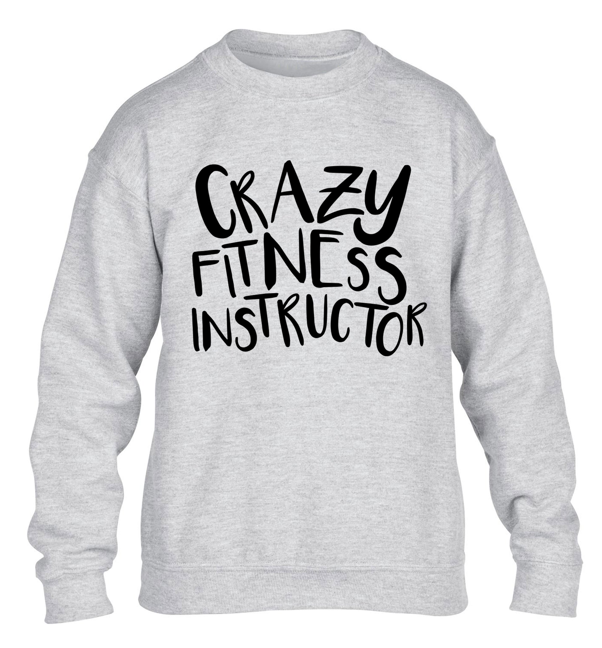 Crazy fitness instructor children's grey sweater 12-13 Years