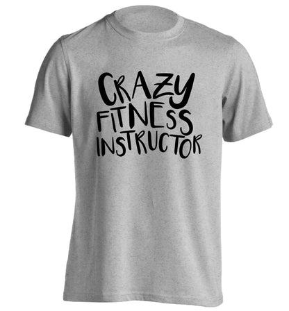 Crazy fitness instructor adults unisex grey Tshirt 2XL