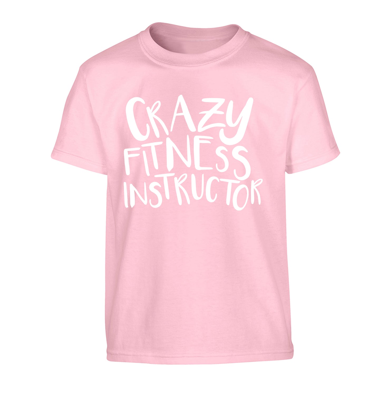 Crazy fitness instructor Children's light pink Tshirt 12-13 Years