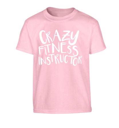 Crazy fitness instructor Children's light pink Tshirt 12-13 Years