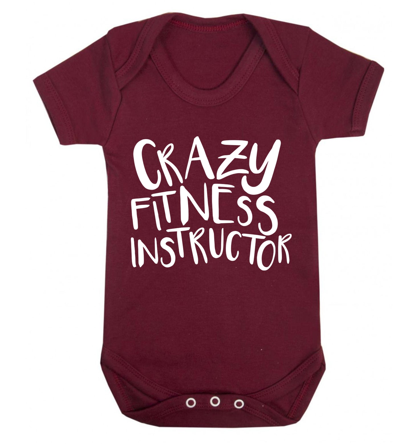 Crazy fitness instructor Baby Vest maroon 18-24 months
