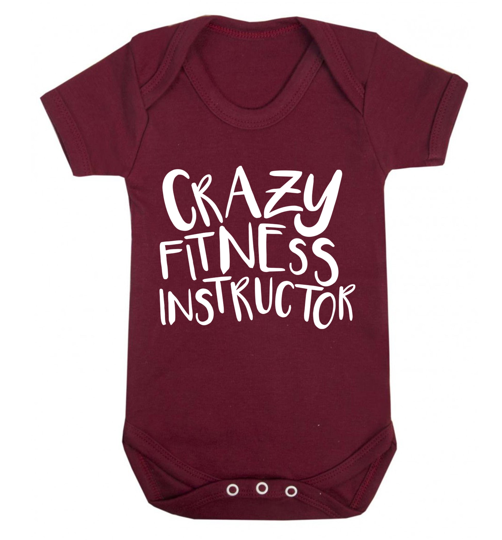 Crazy fitness instructor Baby Vest maroon 18-24 months