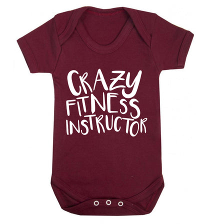 Crazy fitness instructor Baby Vest maroon 18-24 months