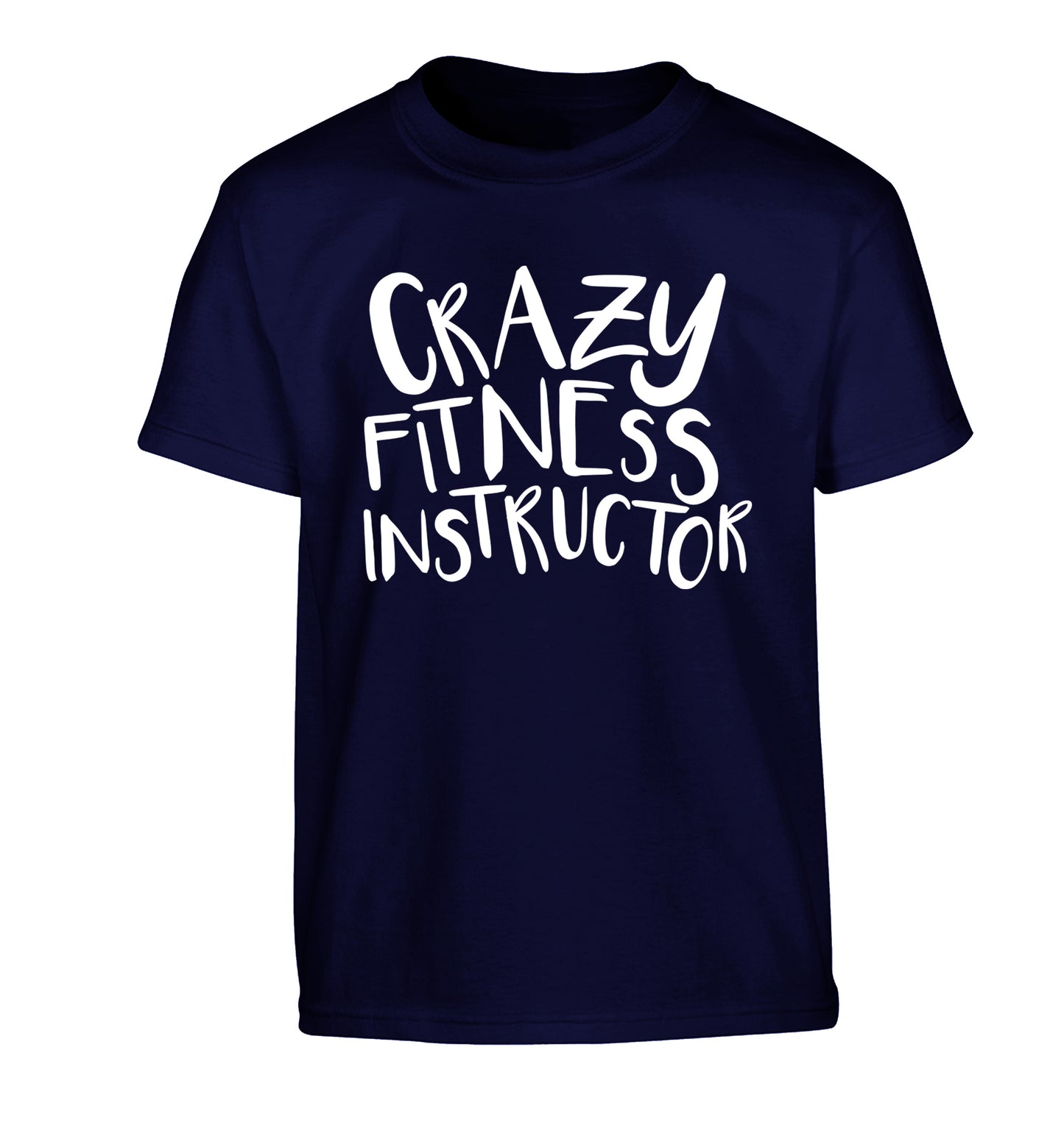 Crazy fitness instructor Children's navy Tshirt 12-13 Years