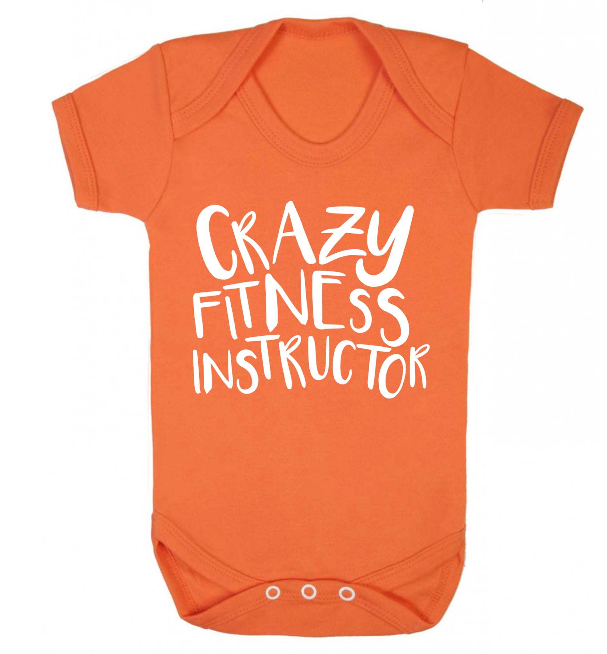 Crazy fitness instructor Baby Vest orange 18-24 months