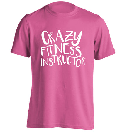 Crazy fitness instructor adults unisex pink Tshirt 2XL