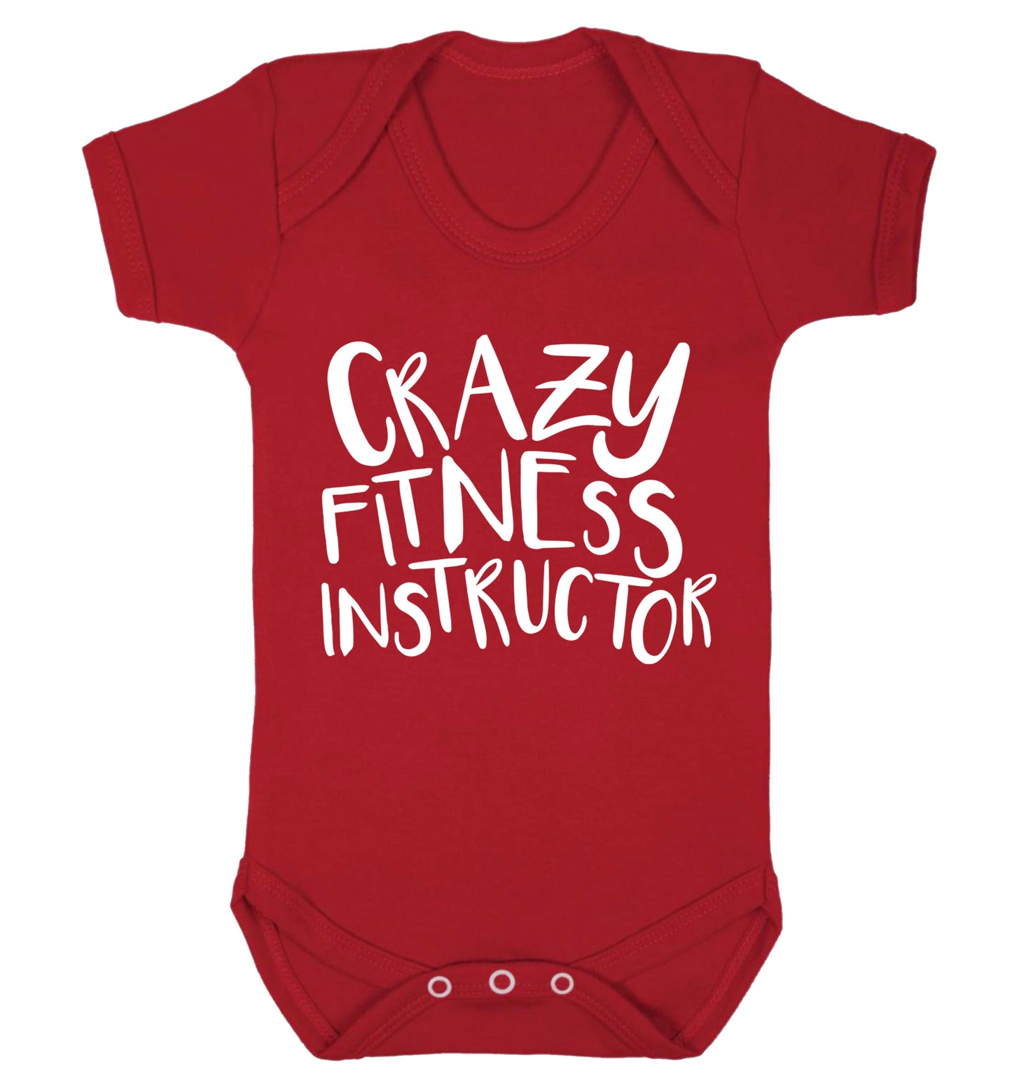 Crazy fitness instructor Baby Vest red 18-24 months