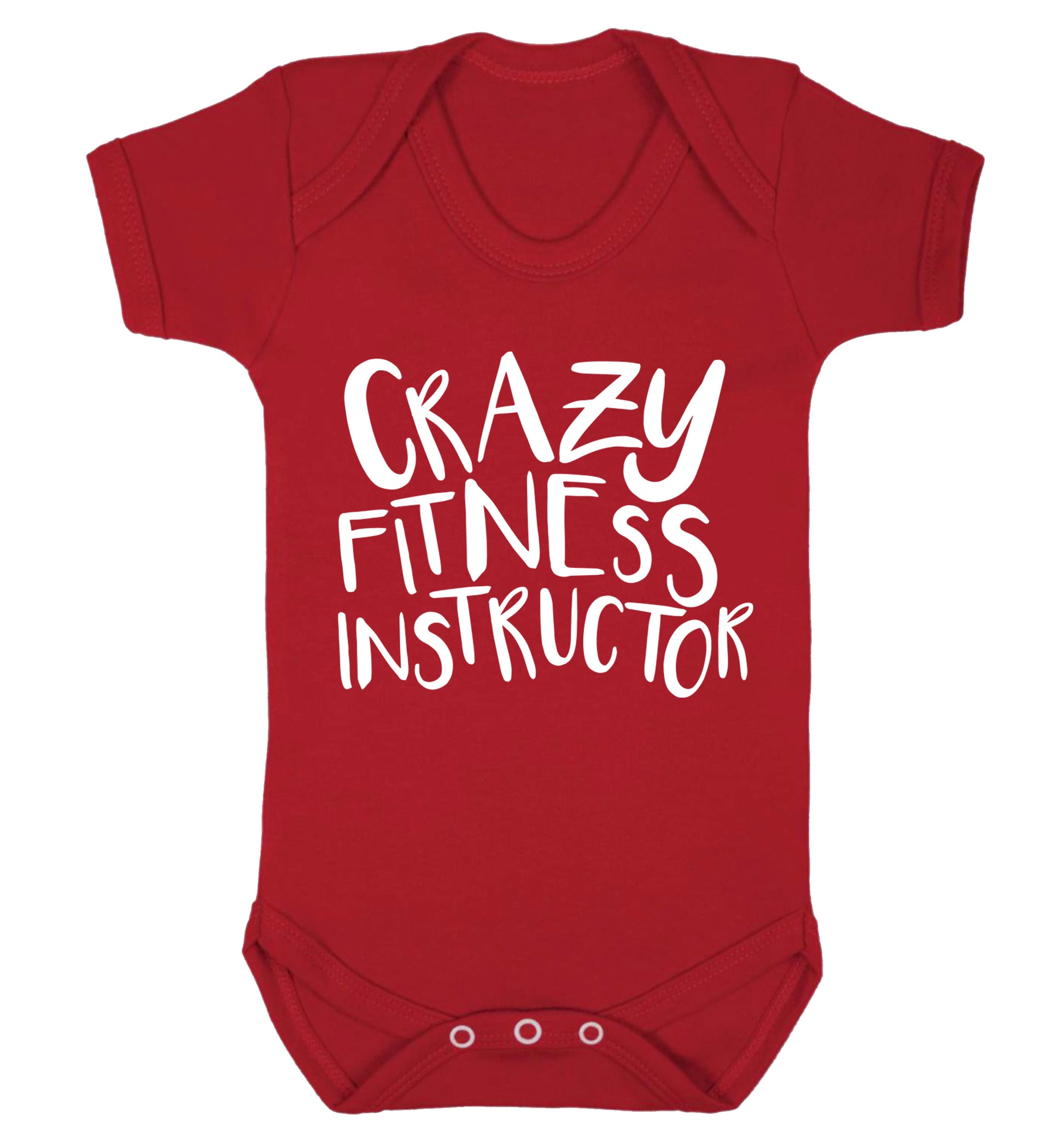 Crazy fitness instructor Baby Vest red 18-24 months