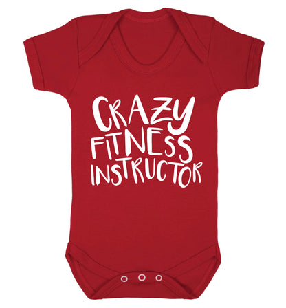 Crazy fitness instructor Baby Vest red 18-24 months