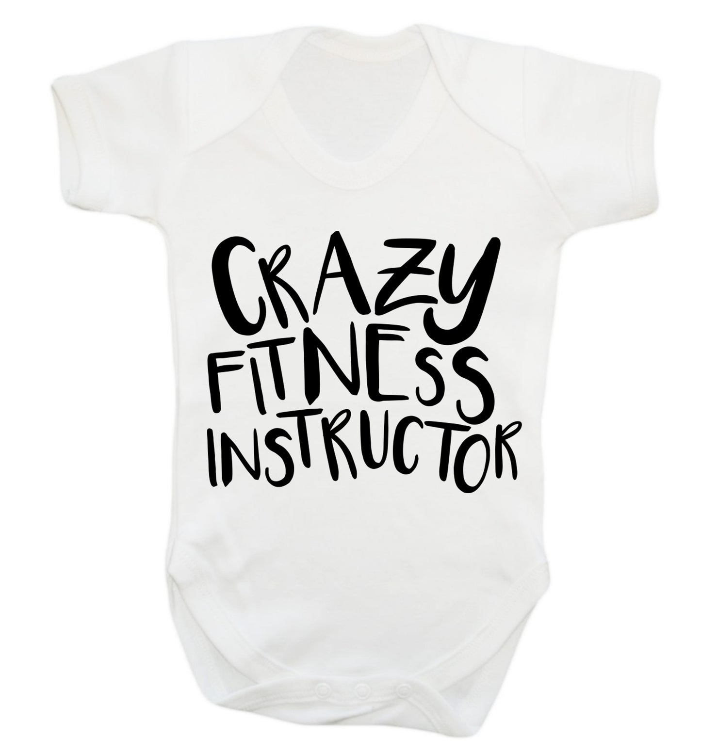 Crazy fitness instructor Baby Vest white 18-24 months