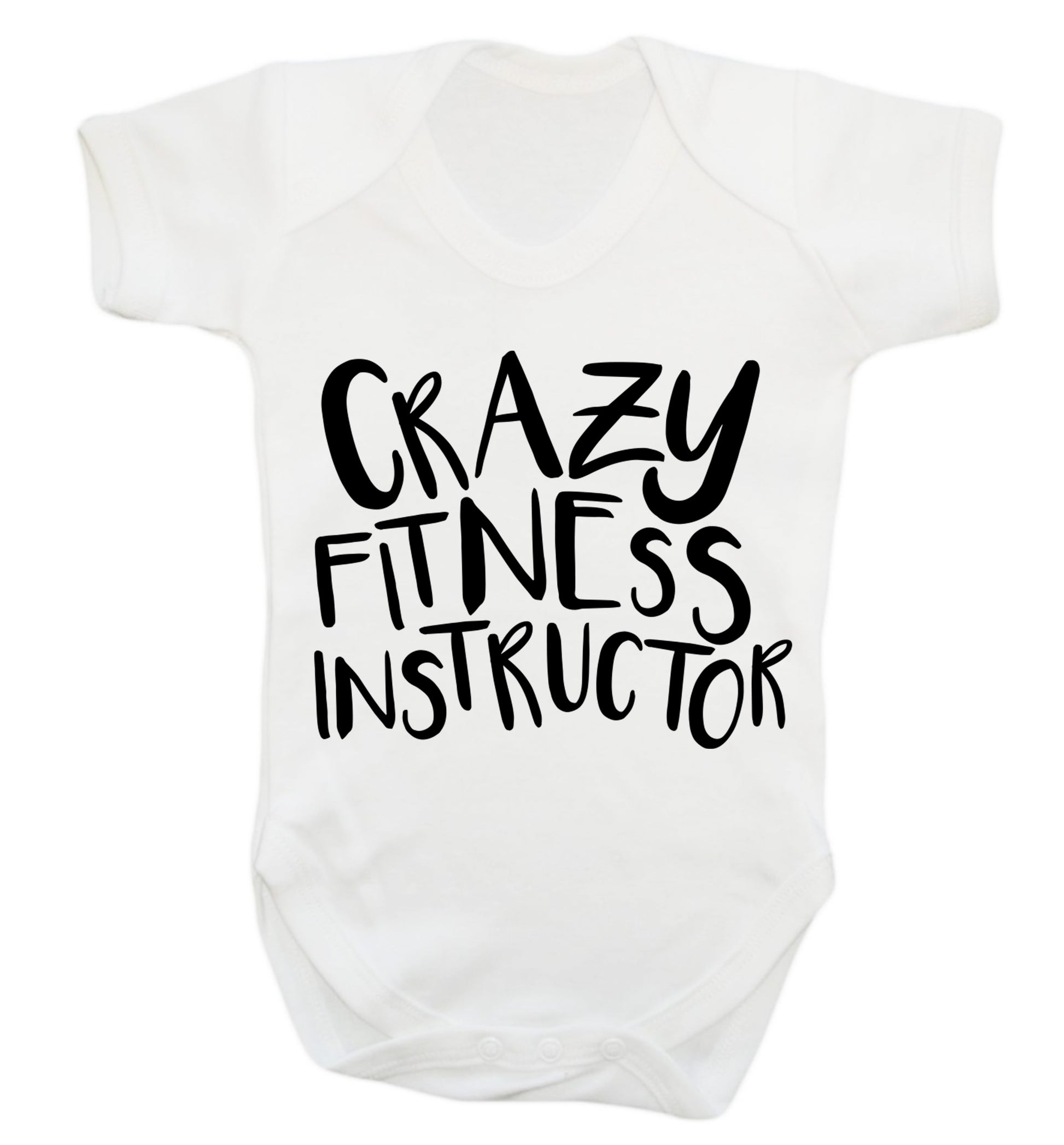 Crazy fitness instructor Baby Vest white 18-24 months