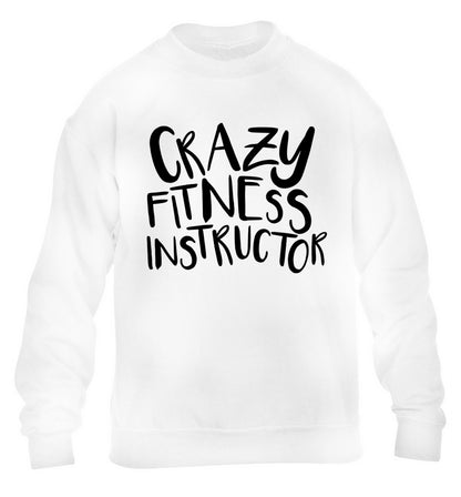 Crazy fitness instructor children's white sweater 12-13 Years