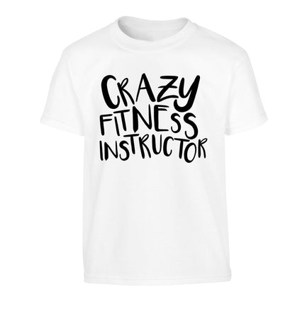 Crazy fitness instructor Children's white Tshirt 12-13 Years
