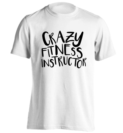 Crazy fitness instructor adults unisex white Tshirt 2XL