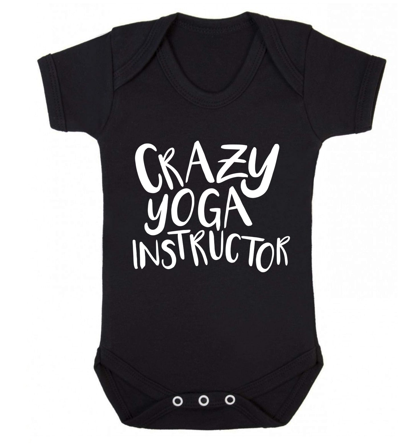 Crazy yoga instructor Baby Vest black 18-24 months
