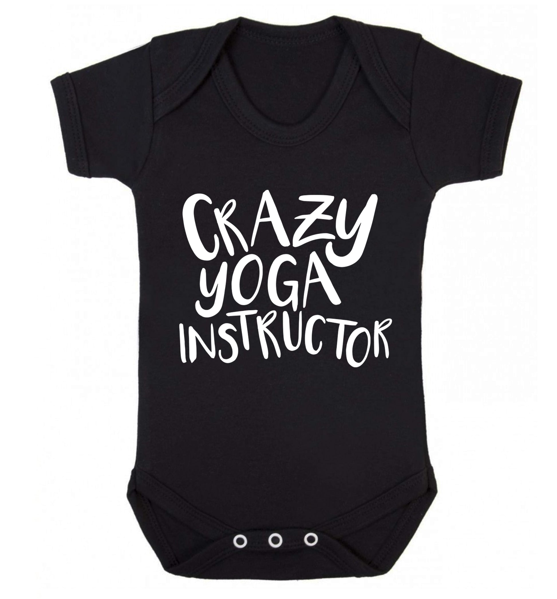 Crazy yoga instructor Baby Vest black 18-24 months