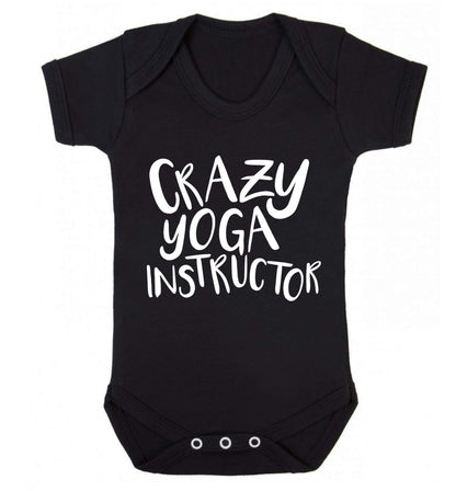 Crazy yoga instructor Baby Vest black 18-24 months