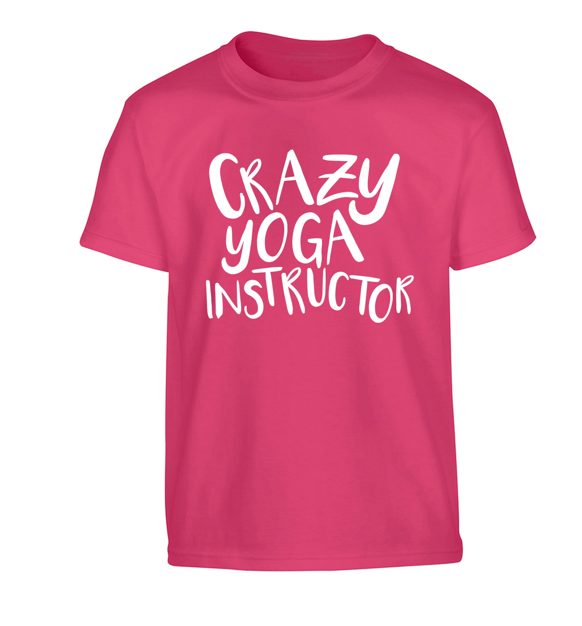 Crazy yoga instructor Children's pink Tshirt 12-13 Years