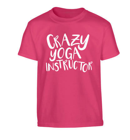 Crazy yoga instructor Children's pink Tshirt 12-13 Years