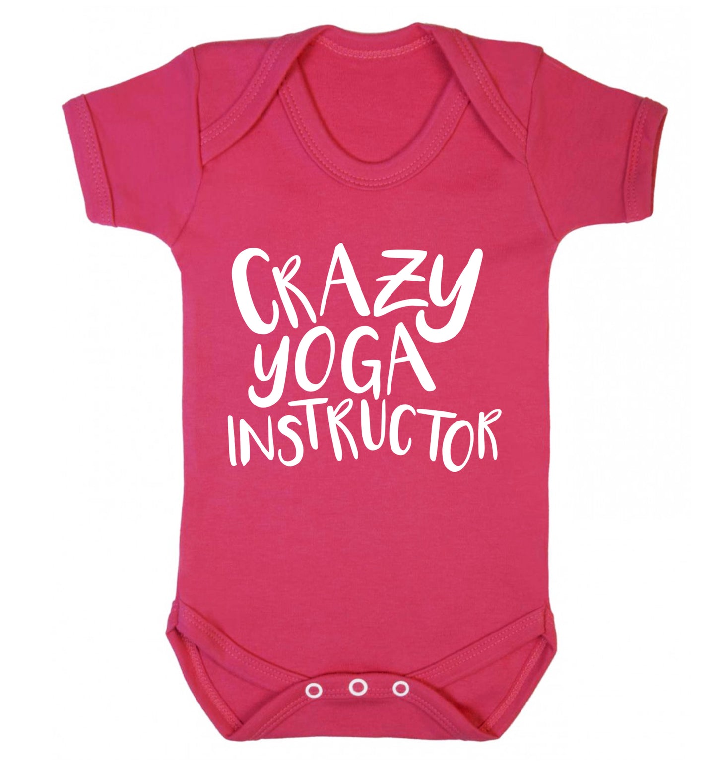 Crazy yoga instructor Baby Vest dark pink 18-24 months