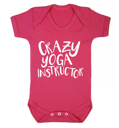 Crazy yoga instructor Baby Vest dark pink 18-24 months