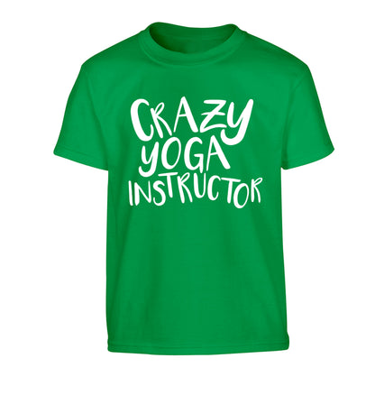 Crazy yoga instructor Children's green Tshirt 12-13 Years