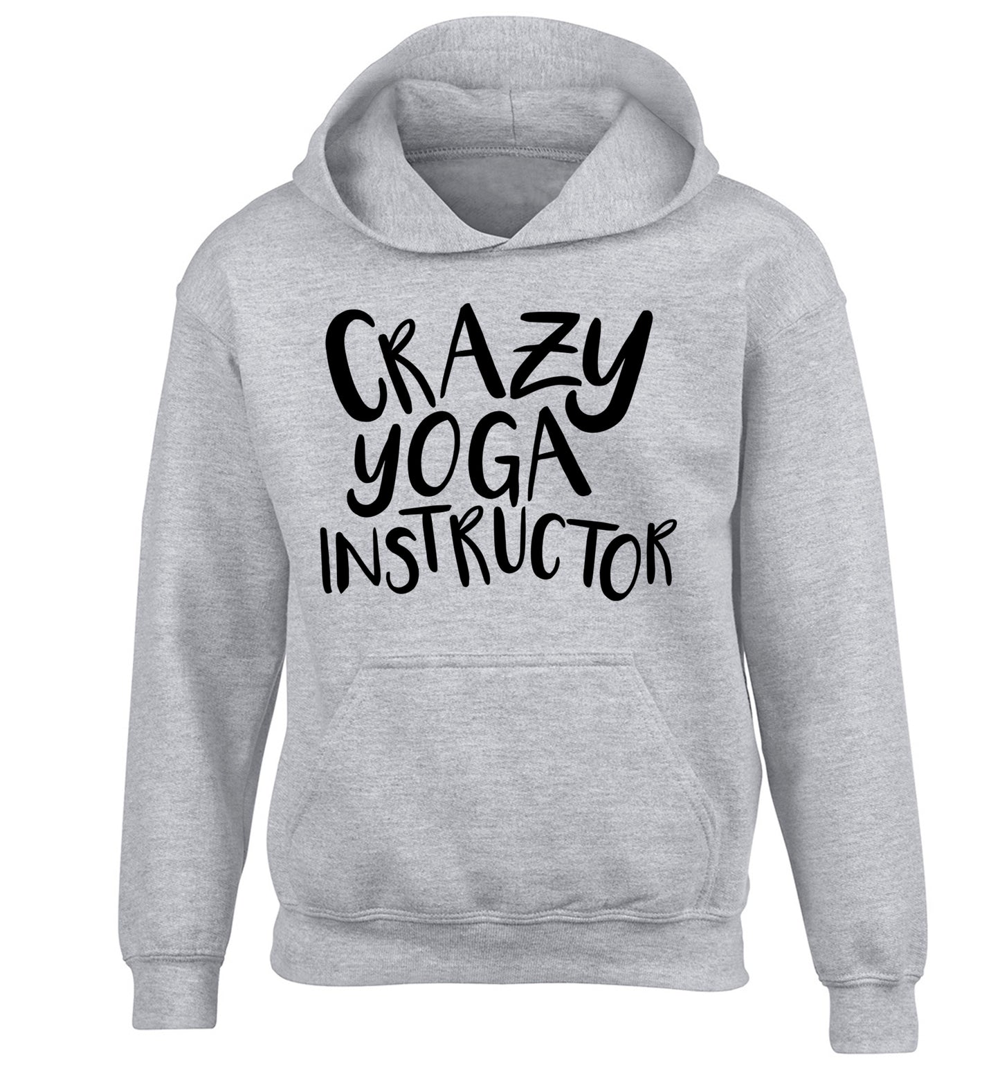 Crazy yoga instructor children's grey hoodie 12-13 Years