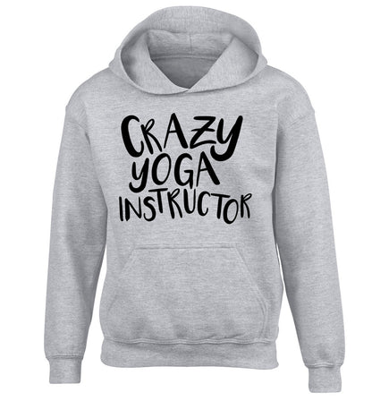 Crazy yoga instructor children's grey hoodie 12-13 Years