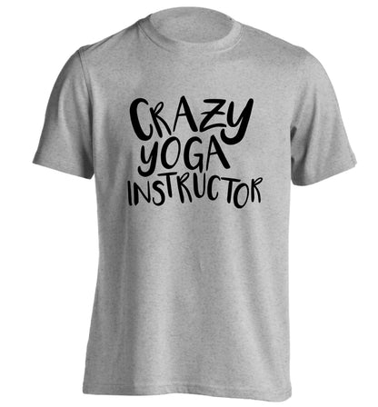 Crazy yoga instructor adults unisex grey Tshirt 2XL