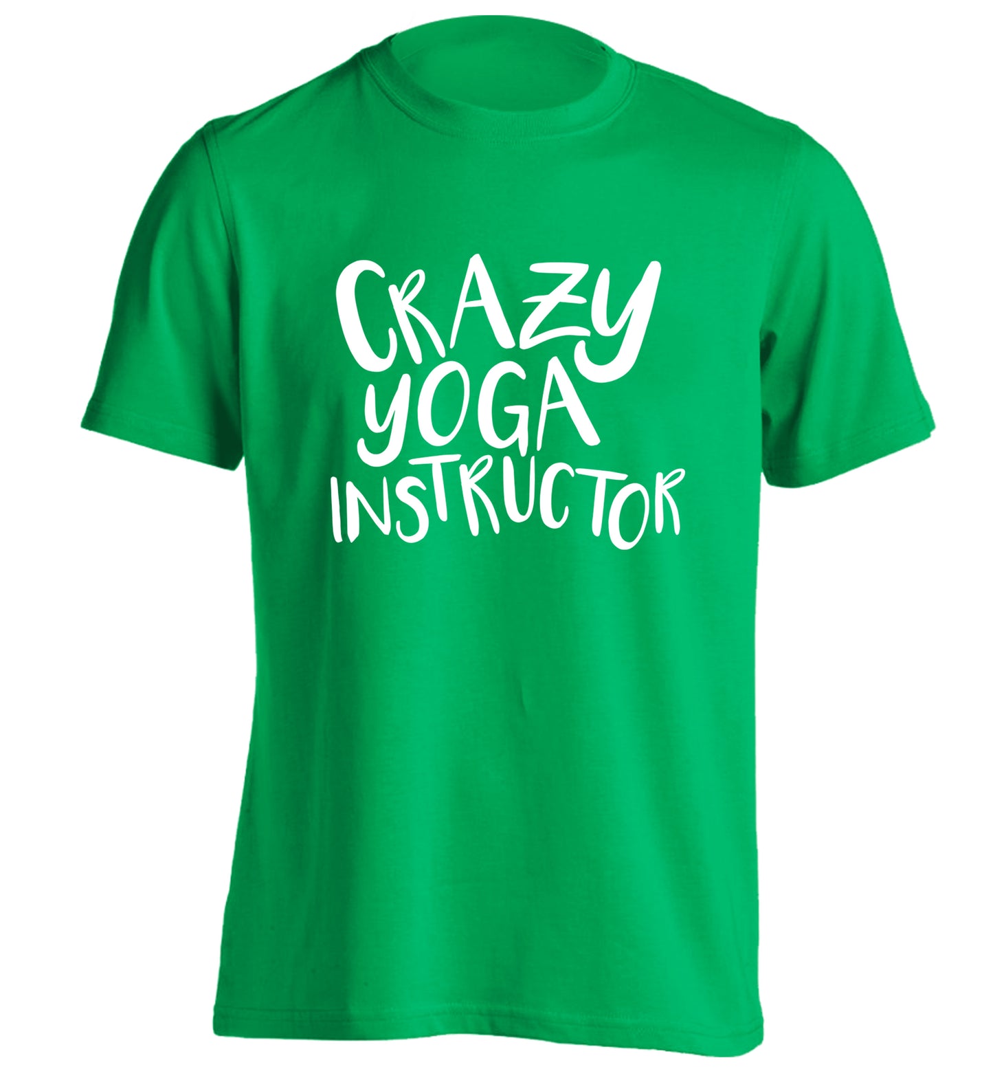 Crazy yoga instructor adults unisex green Tshirt 2XL