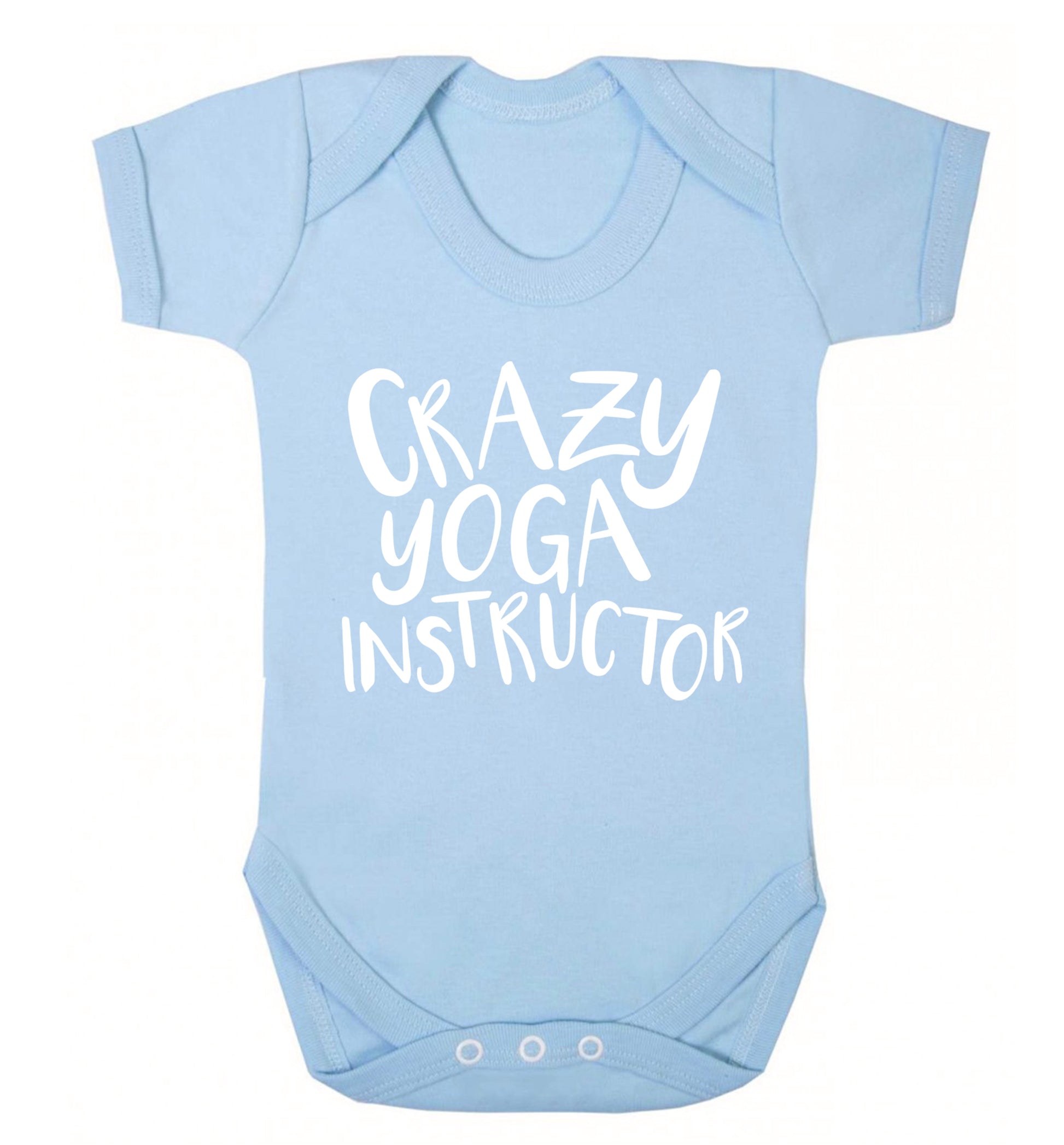 Crazy yoga instructor Baby Vest pale blue 18-24 months