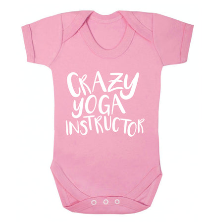Crazy yoga instructor Baby Vest pale pink 18-24 months