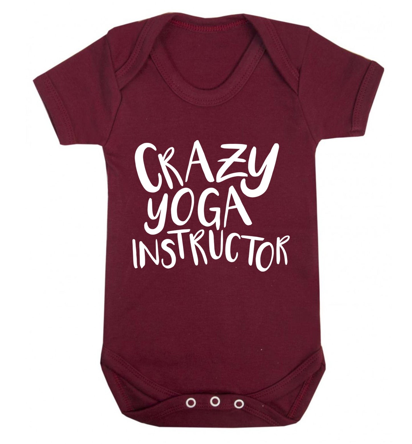 Crazy yoga instructor Baby Vest maroon 18-24 months