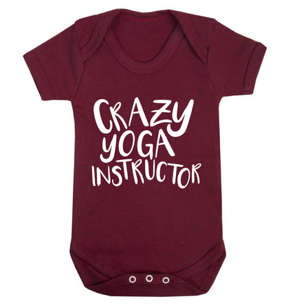 Crazy yoga instructor Baby Vest maroon 18-24 months