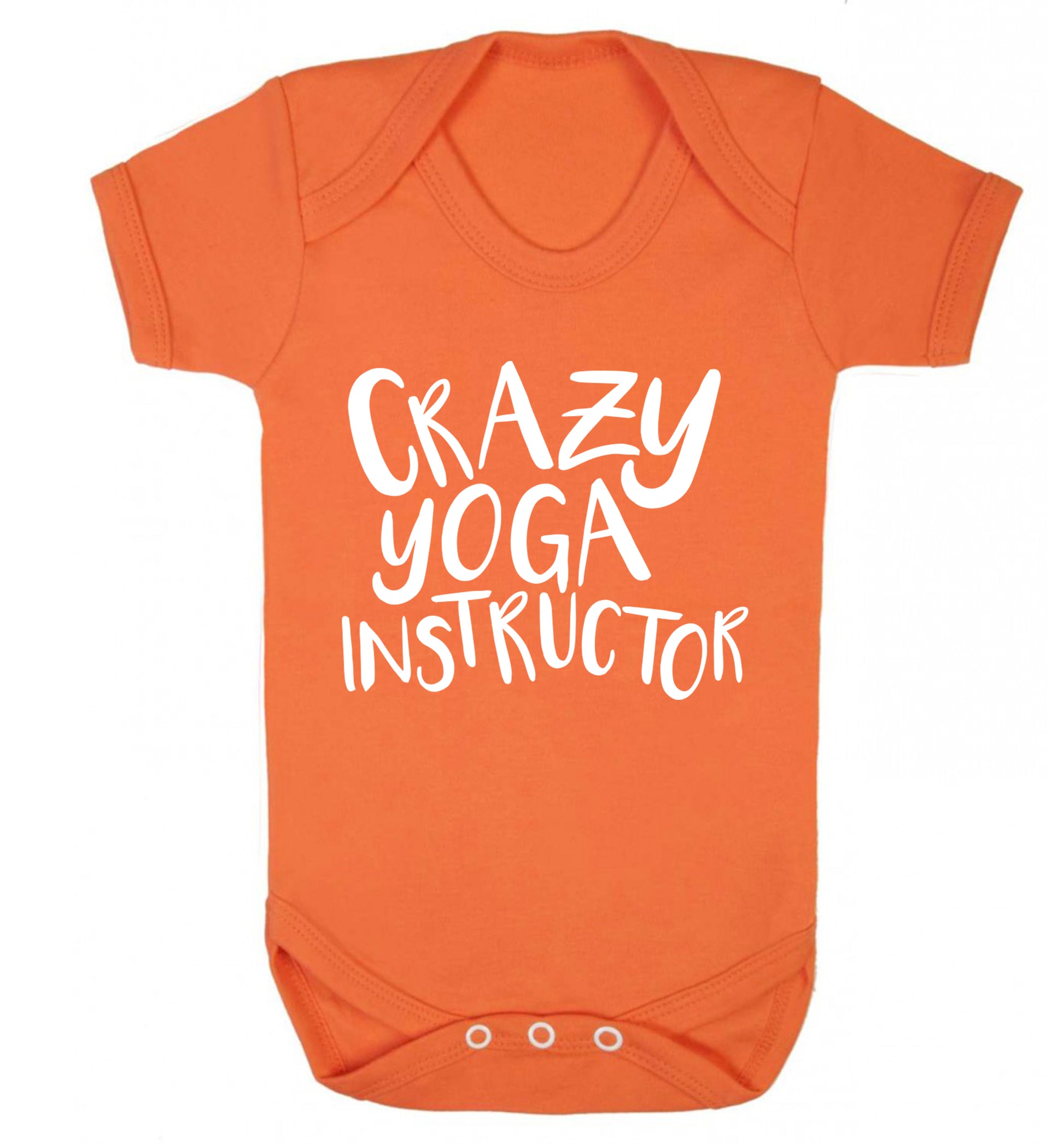Crazy yoga instructor Baby Vest orange 18-24 months