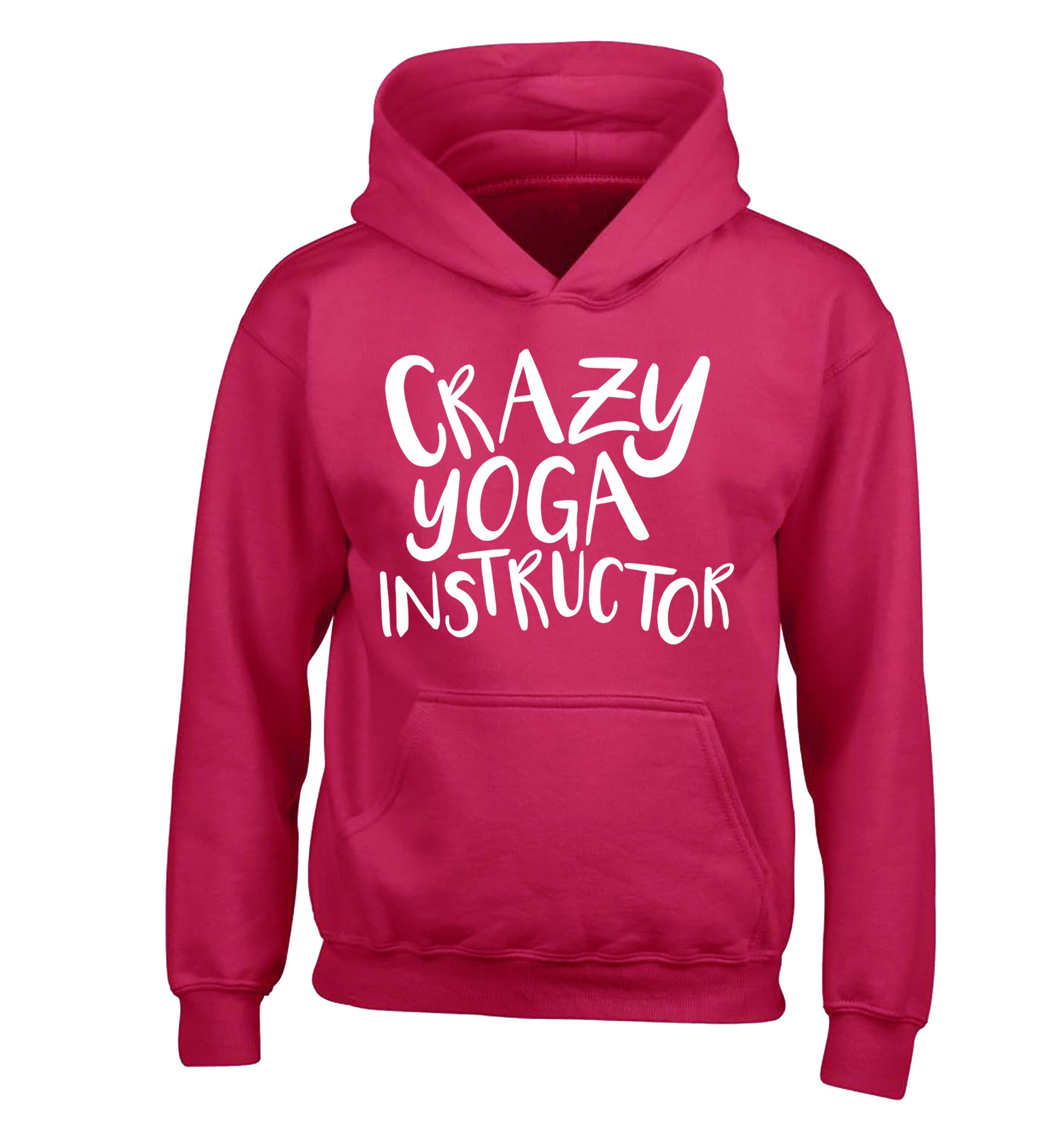 Crazy yoga instructor children's pink hoodie 12-13 Years